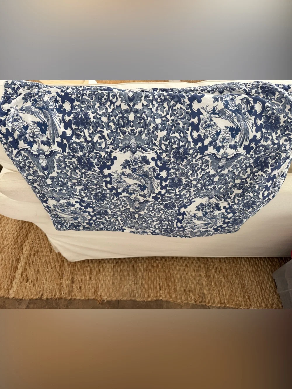 1 RALPH LAUREN TAMARIND PORCELAIN BIRD BLUE & WHITE PILLOW SHAM
